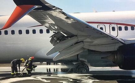 Evacuan avión de Aeroméxico en Guadalajara; se incendian neumáticos en aterrizaje