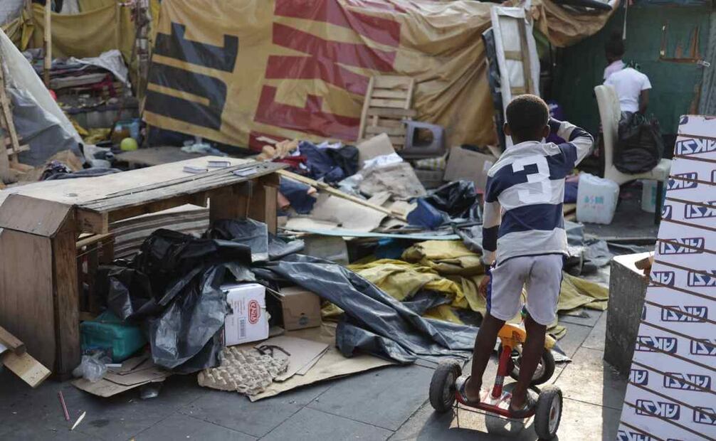 Desalojan campamento migrante en Venustiano Carranza. 31/03/2025. Foto: Fernanda Rojas. EL UNIVERSAL