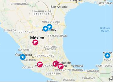 Mapa: 6 "paraísos" y 6 "infiernos" de seguridad en México