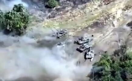 Captan momento en que Ucrania destruyó nueve tanques rusos en un solo ataque 