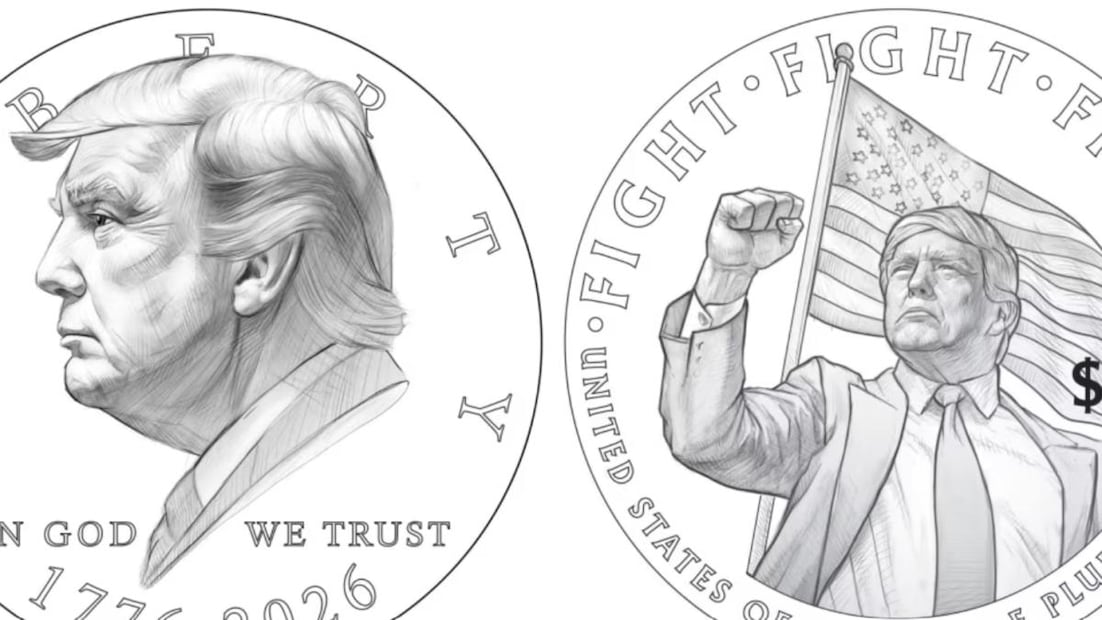Diseño preliminar de las monedas de Trump. (13/04/26) Foto: CNN