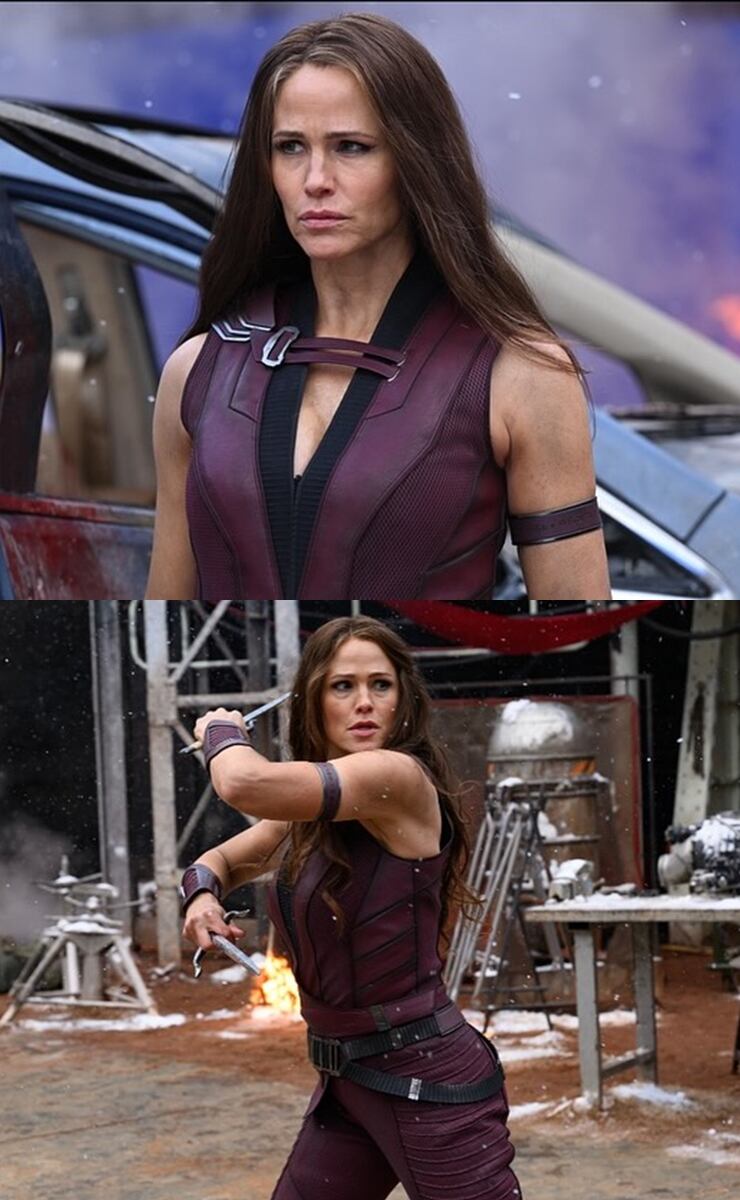 Jennifer Garner como Elektra. Fuente: Instagram @vancityreynolds