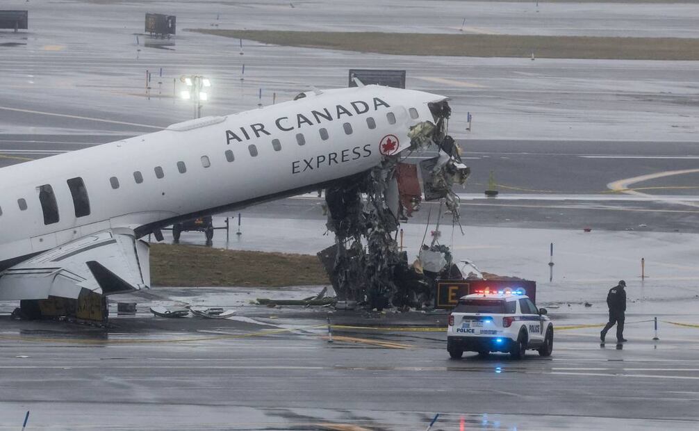 Accidente de avión en aeropuerto de Nueva York. (27/08/26) Foto: AFP