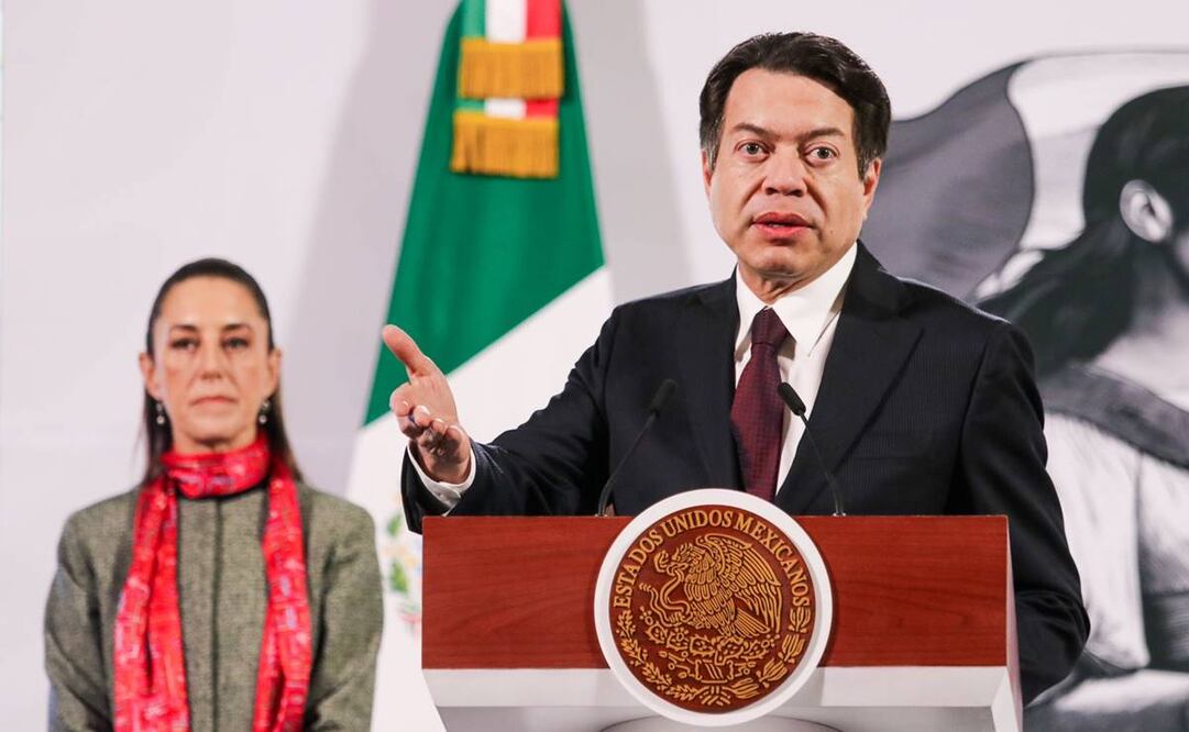 Mario Delgado en la conferencia mañanera de Claudia Sheinbaum del 16 de diciembre de 2024, desde Palacio Nacional. Foto: Axel Sánchez|EL UNIVERSAL
