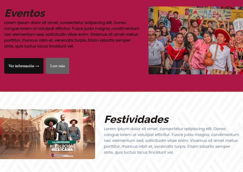 Texto de relleno en sitio web de Juchitán de Zaragoza. Foto: Captura de pantalla