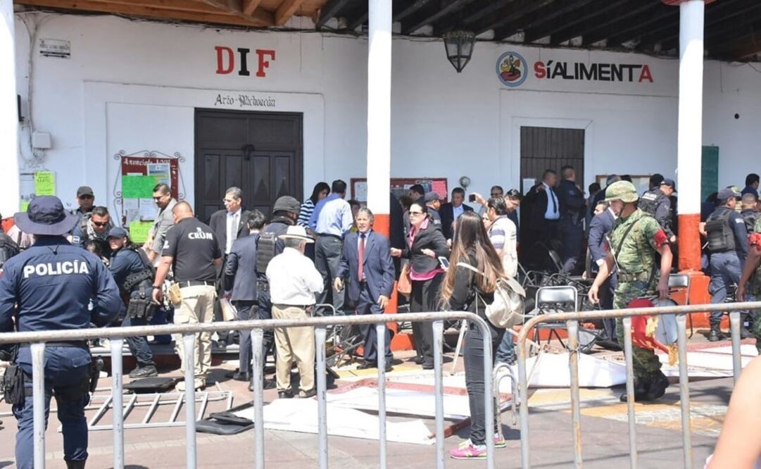 El incidente ocurrió durante la celebración del CCIII Aniversario de la Instalación del Supremo Tribunal de Justicia para la América Mexicana en Ario de Rosales (Foto: Especial)