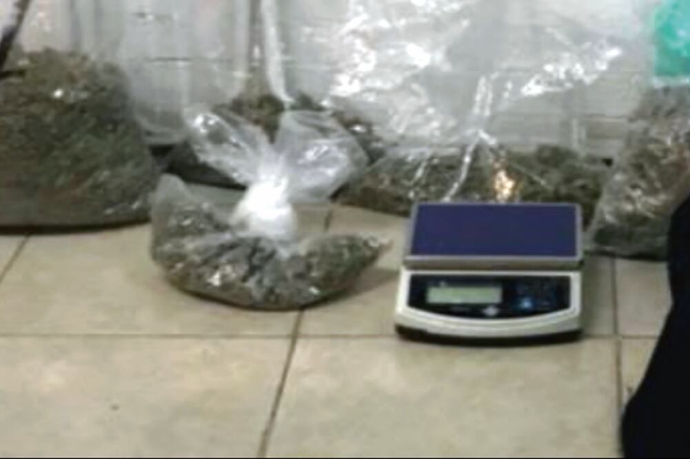 Droga. Al momento de la detención, los imputados traían consigo 81 envoltorios y cinco bolsas de distintos tamaños de marihuana