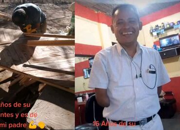 Historia de éxito: Hija presume a su padre, un carpintero y albañil que no tiene brazos