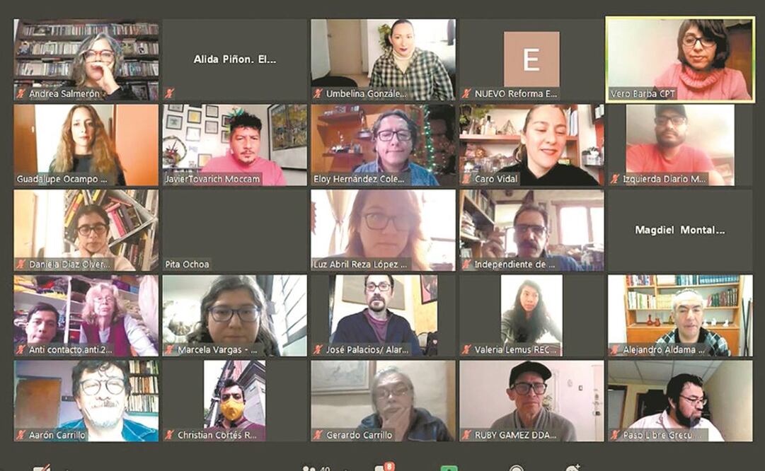 Representantes de colectivos, ayer con los medios. Foto: ESPECIAL