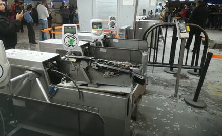 Causan destrozos en estación Cuatro Caminos 