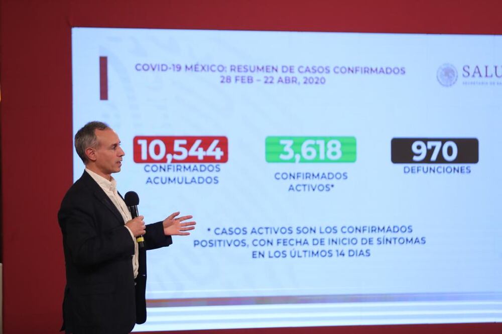 Conferencia en el salón Tesorería de Palacio Nacional, con la participación de Hugo López-Gatell y Alessia de la Torre. FOTOS: Valente Rosas