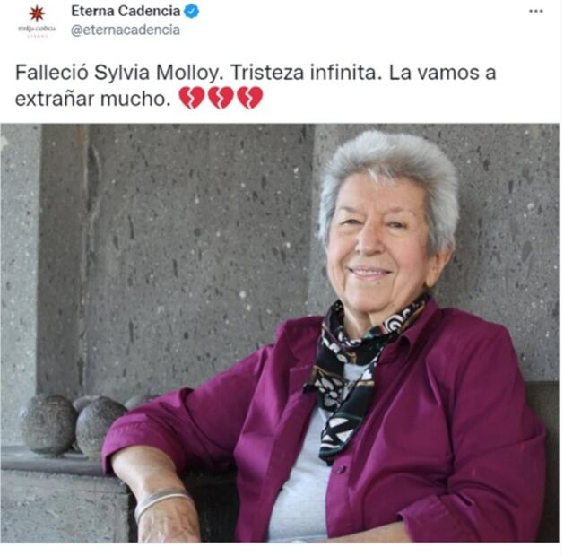 Muere a los 83 años, la escritora argentina Sylvia Molloy, pionera de la literatura LGTB+