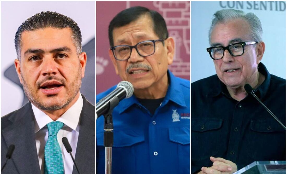 Omar García Harfuch, secretario de Seguridad y Protección Ciudadana; Gerardo Mérida Sánchez, secretario de Seguridad en Sinaloa y Rubén Rocha Moya, Gobernador de Sinaloa han dado distintas versiones de la explosión que se registró esta madrugada en la parte oriente de Culiacán. (3/12/2024). Fotos: Axel Sánchez / EL UNIVERSAL / Especiales