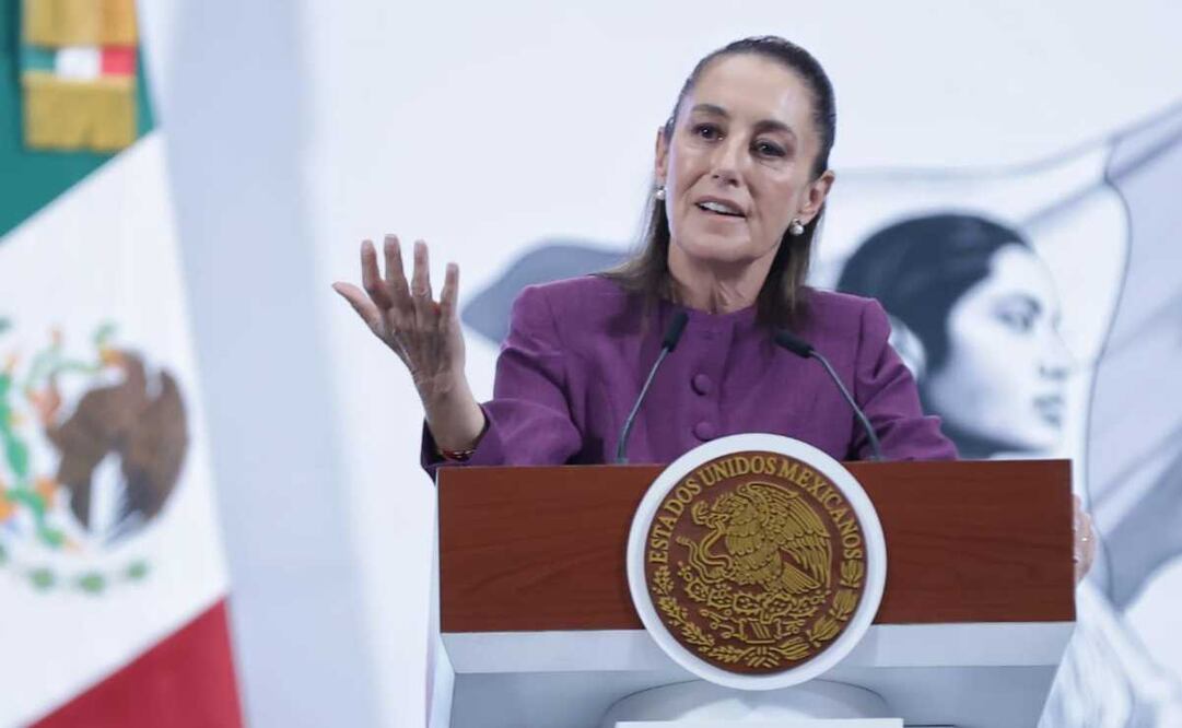 Claudia Sheinbaum, presidenta de México, durante la mañanera del 28 de abril del 2025 en Palacio Nacional. Foto: Fernanda Rojas / EL UNIVERSAL