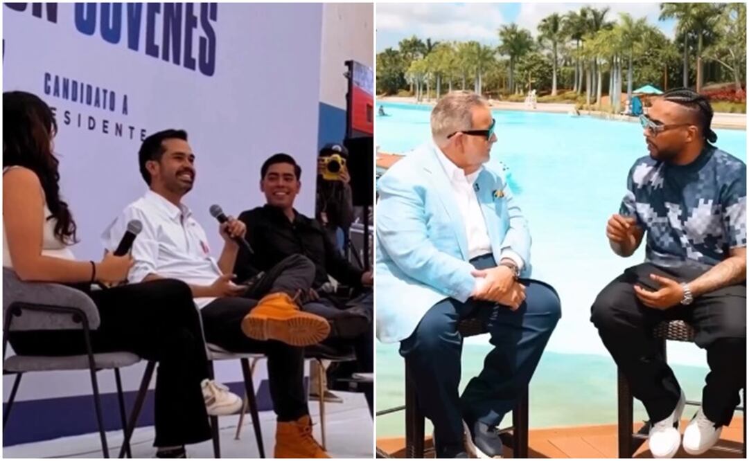 Jorge Álvarez Máynez (izq) y Don Omar (der). Fotos: Tomadas de video de la cuenta de Instagram de @donomar