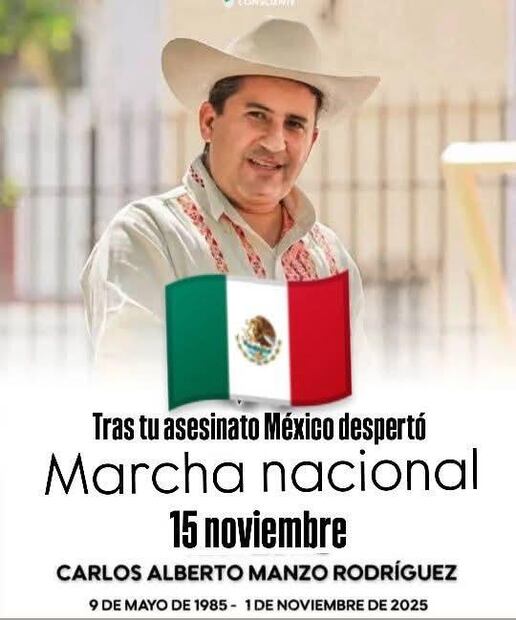 Marcha nacional por Carlos Manzo. Foto: Especial