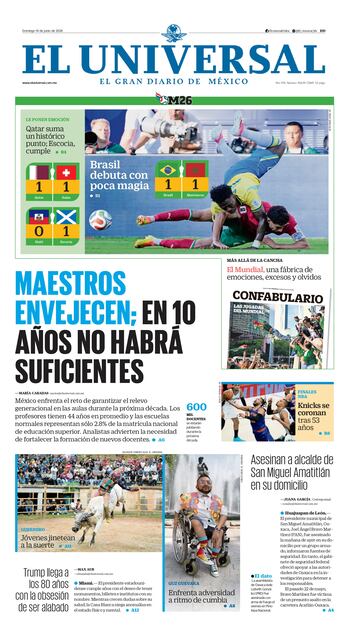 Portada impresa del 14 de junio
