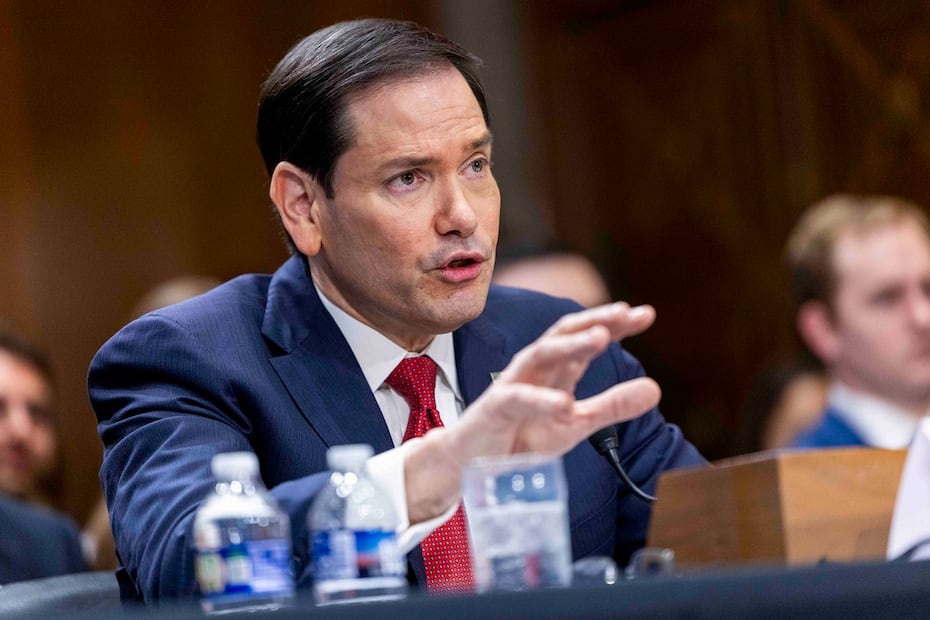 El secretario estadounidense de Estado, Marco Rubio, en su audiencia ante el Comité de Relaciones Exteriores del Senado, en Washington. FOTO: EFE