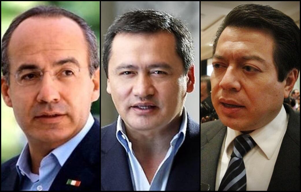 El ex presidente Felipe Calderón, el senador Miguel Ángel Osorio Chong y el diputado Mario Delgado. Foto: Especial