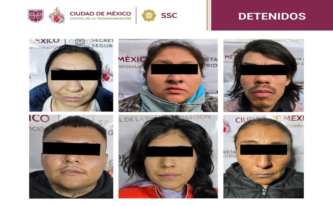 Detienen a seis personas, cuatro mujeres y dos hombres, durante cateos en Iztapalapa y Tláhuac. Foto: SSC CDMX