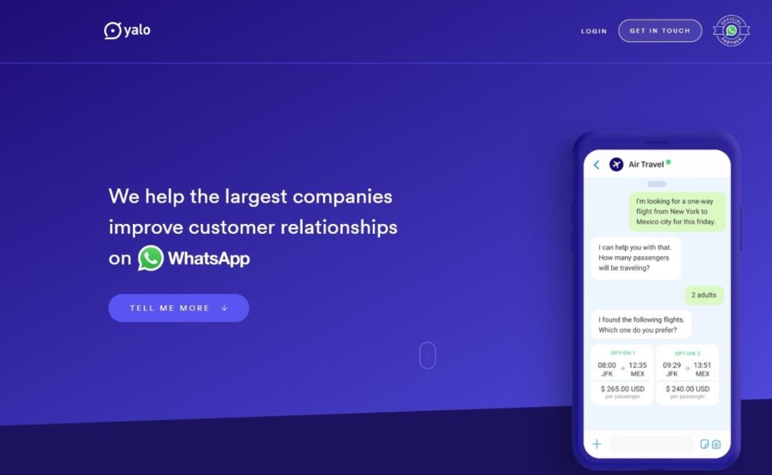 A través de sus sistemas, Yalo ayuda a las compañías a ser más rentables  y vender más mediante marketing personalizado que llega a los canales donde los usuarios pasan 84% de su tiempo