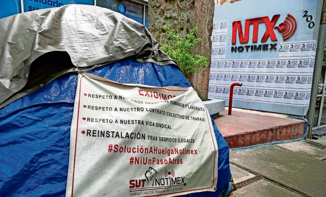 La huelga en la Agencia de Noticias del Estado Mexicano lleva tres años y nueve meses de huelga, desde el 21 de febrero de 2020. Foto: EL UIVERSAL