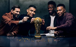 Cristiano Ronaldo, Lionel Messi, Vinicius Jr y Kylian Mbappé protagonizan un comercial épico, rumbo al Mundial 2026