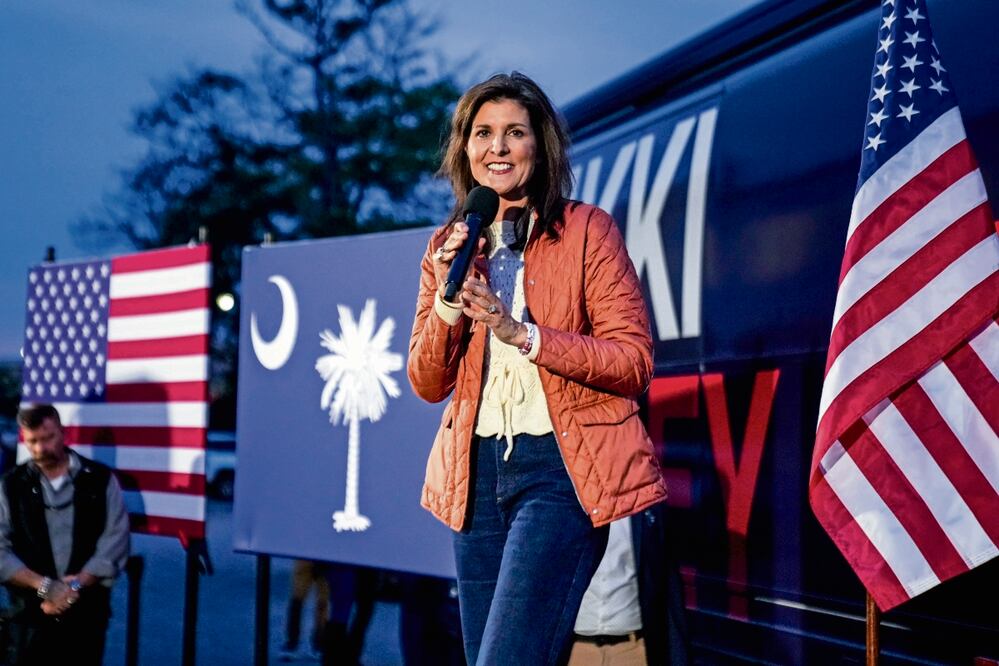 La aspirante presidencial republicana, Nikki Haley, en un discurso en Myrtle Beach, Carolina del Sur. Foto: Andrew Harnik / AP