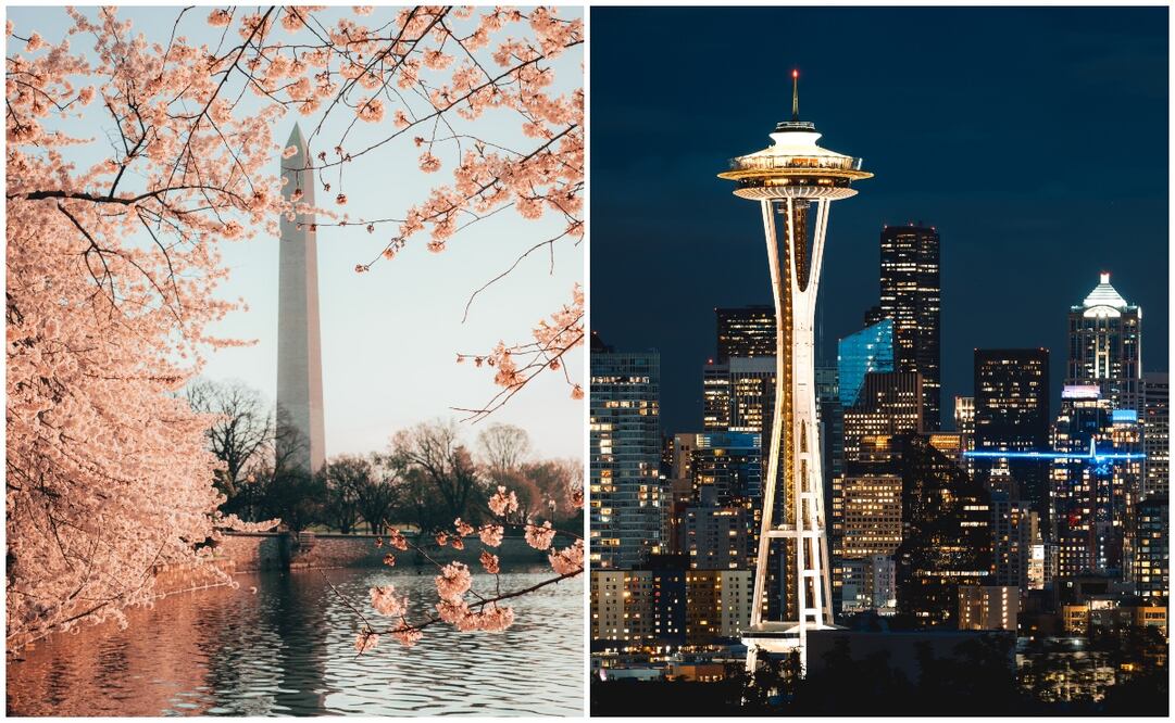 Washington D.C. se localiza al este de Estados Unidos, mientras el estado de Washington se ubica al noroeste. Fotos: Unsplash