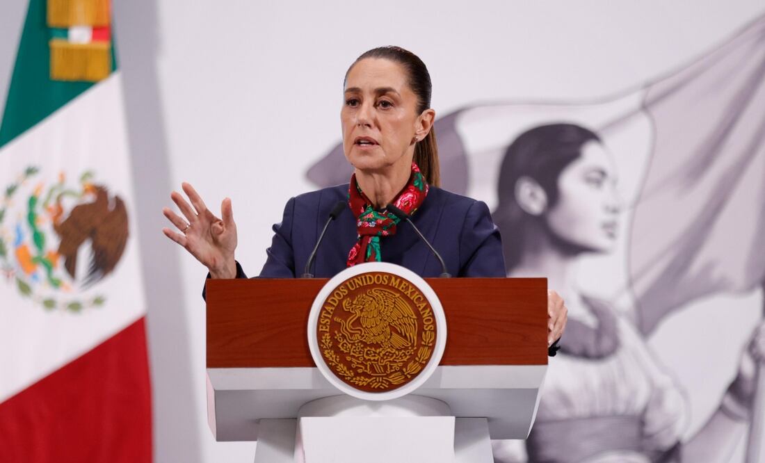 Claudia Sheinbaum en su conferencia matutina del 9 de septiembre de 2025. Foto: Diego Simón Sánchez / EL UNIVERSAL