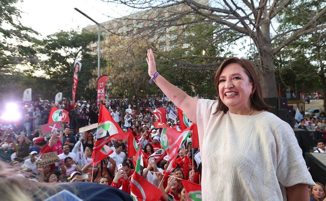 Xóchitl Gálvez, candidata presidencial por la coalición Fuerza y Corazón por México, en el evento masivo en parque la providencia de Culiacán, Sinaloa. Foto: Berenice Fregoso / EL UNIVERSAL