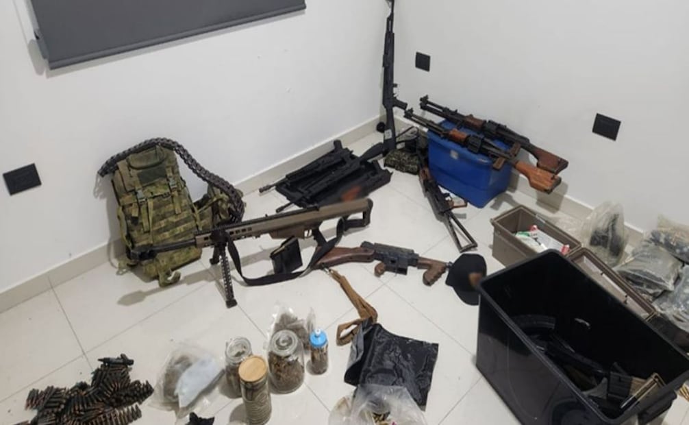 Gabinete de Seguridad realiza cateos, aseguramientos de armas de fuego y distintos tipos de droga en siete entidades este 30 de diciembre de 2025. Foto: Especial
