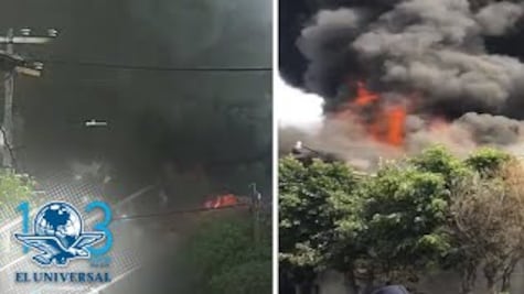 Se registra incendio en fábrica de llantas en El Chamizal, Ecatepec