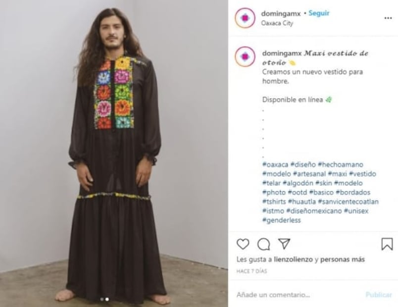 Marca mexicana crea vestido para hombre