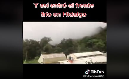 VIDEO: Ráfaga de viento y nubarrón, así entró el frente frío en Hidalgo