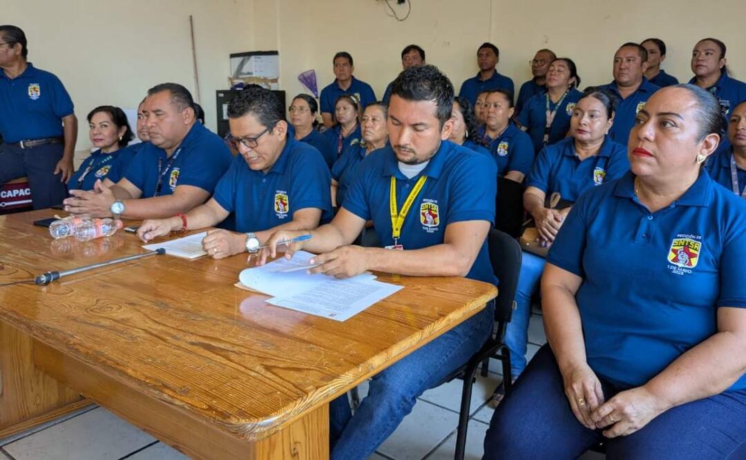 Asamblea general para ver si aceptan o no, las propuestas del IMSS-Bienestar sobre situación en hospitales de Oaxaca (06/06/2025). Foto: Especial