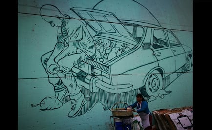 Intervienen muros de la Central de Abastos con arte