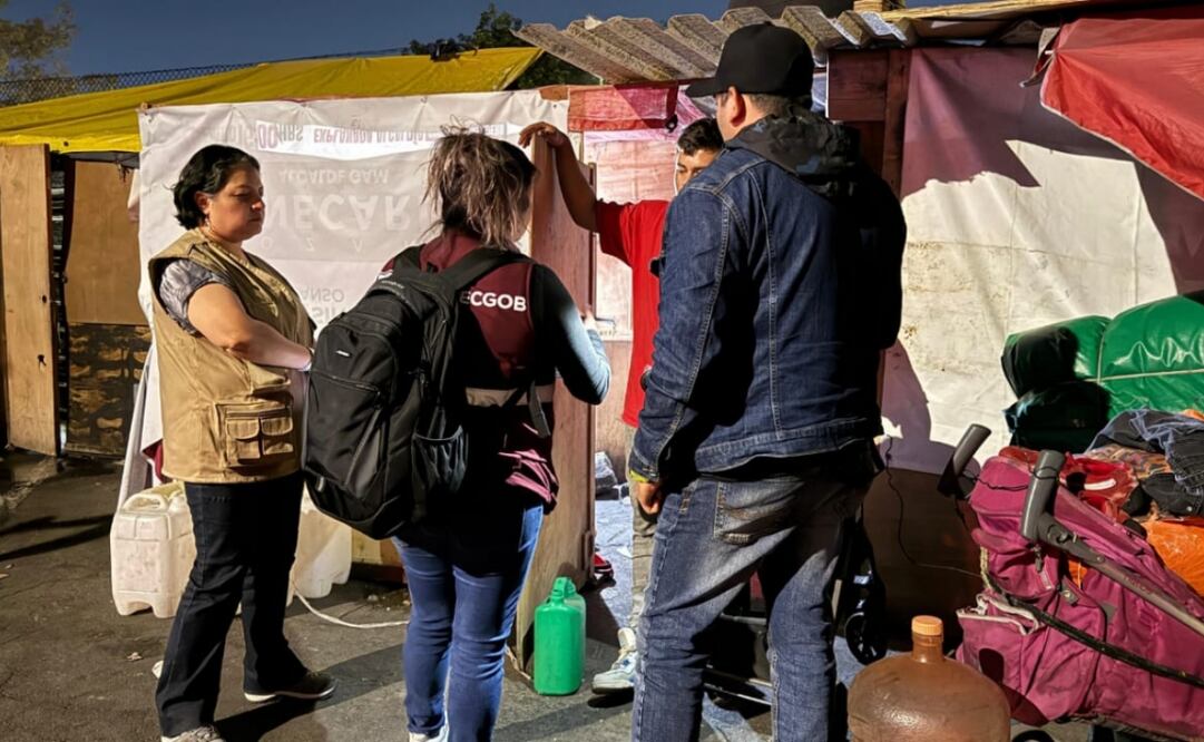 La Secretaría de Gobierno de la CDMX retiró un campamento de migrantes, que permanecía desde 2023 en avenida 100 Metros. (11/03/2025) Foto: Especial