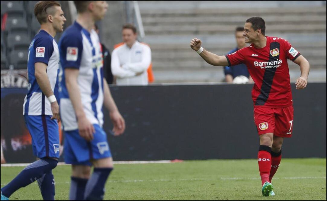 EFE. Javier Hernández consiguió su undécimo tanto de la Bundesliga
