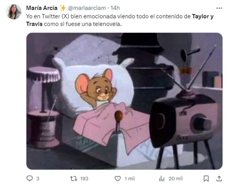 Taylor Swift y Travis Kelce meme. Foto: X