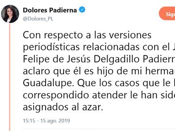 Juez en caso Rosario Robles es mi sobrino: Dolores Padierna