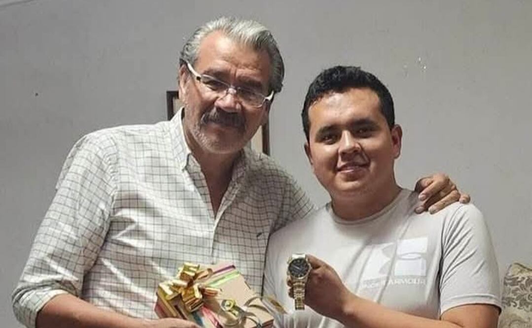 Juan Manuel Zambrano, presidente municipal de Ojocaliente, y su hijo Josua Jafet Zambrano Hernández. Foto: Especial