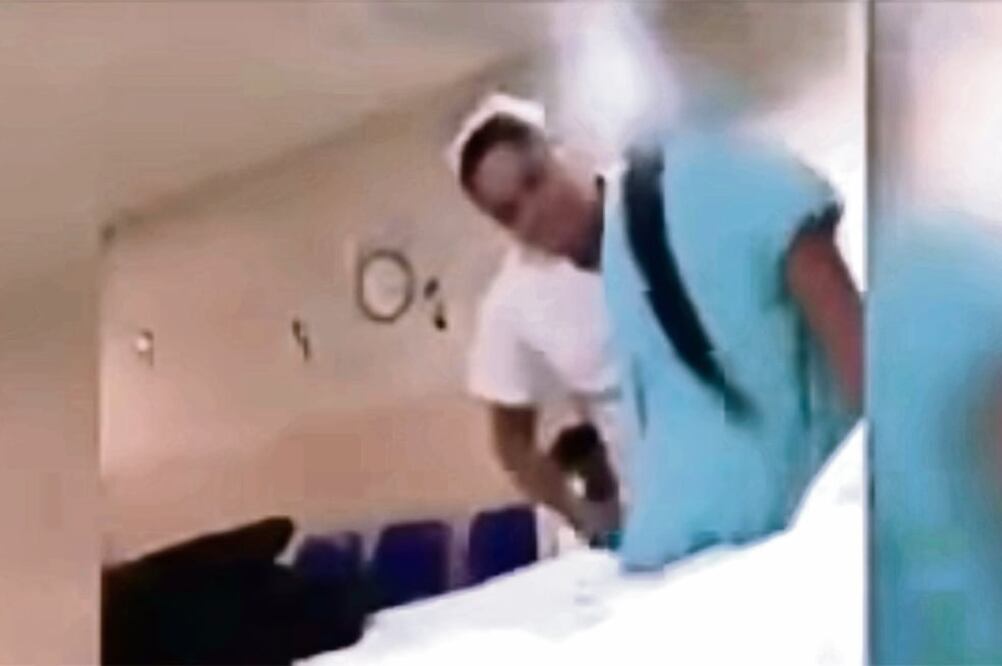 En redes sociales circuló un video en el que una enfermera jalonea y da nalgadas a una paciente del Hospital General Regional Número 1 de Culiacán. (TOMADA DE VIDEO)