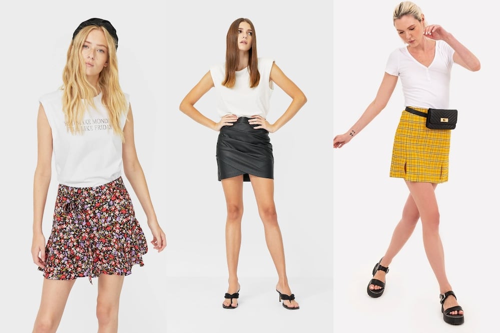 Triunfa este verano con los fashion tips que tenemos para que lleves una minifalda Foto: Stradivarius, Shasa 