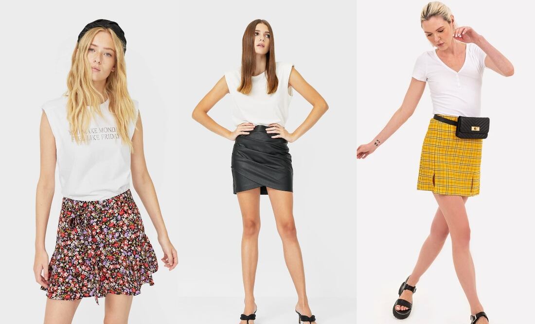Triunfa este verano con los fashion tips que tenemos para que lleves una minifalda Foto: Stradivarius, Shasa