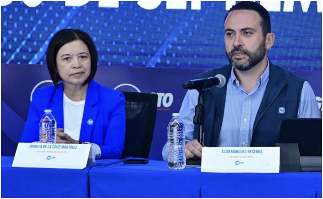 Invalidan elección de Aldo Márquez Becerra y Juana de la Cruz Martínez como dirigentes del PAN en Guanajuato por falta de paridad de género (20/11/2024). Foto: Especial