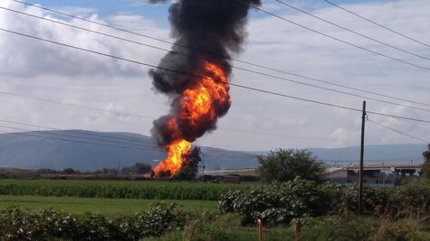 Explota ducto de gas en Celaya, Guanajuato