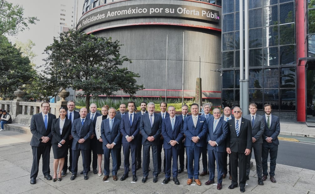 Ceremonia de Aeroméxico en las instalaciones de la BMV. Foto: cortesía