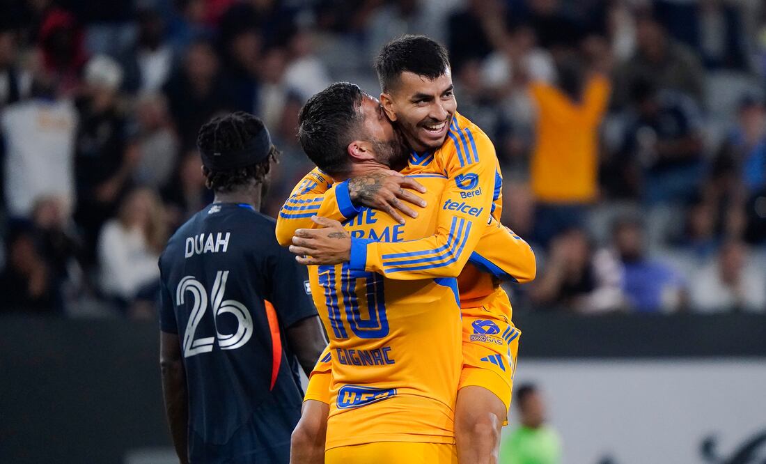 Tigres en festejo de gol, durante la Leagues Cup - Foto: Imago7