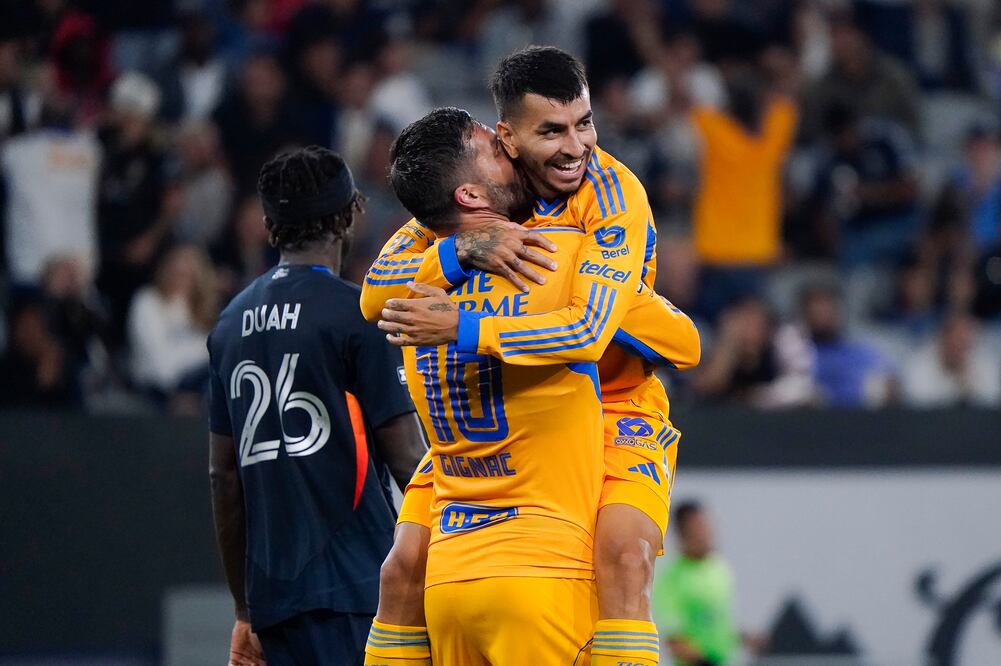 Tigres en festejo de gol, durante la Leagues Cup - Foto: Imago7